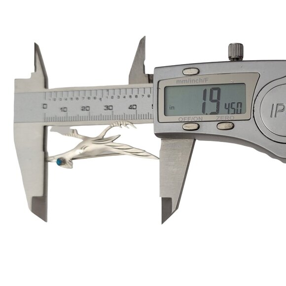 Sterling Silver Turquoise Road Runner Bird Pin K291 - Picture 5 of 6